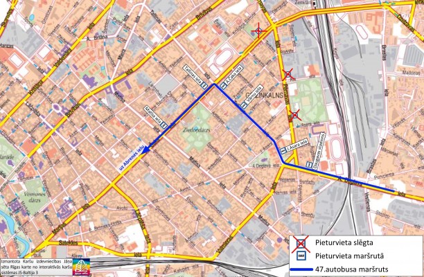 No 13. līdz 17. martam būs izmaiņas 47. maršruta autobusa kustībā