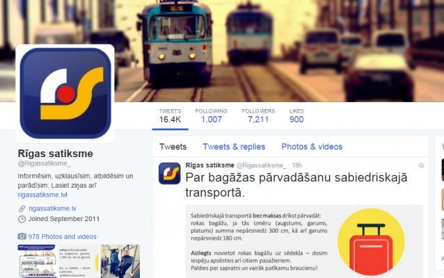 Customers communicate with “Rīgas satiksme” also via social networks